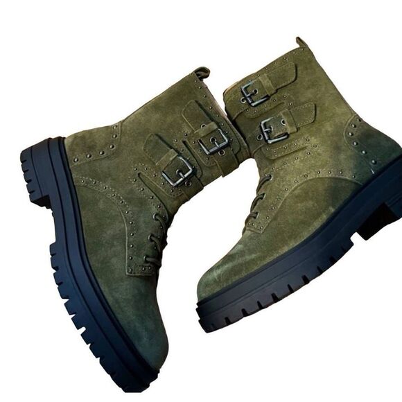 Chelsea & Violet Rhea Suede Combat Boot - Picture 6 of 7